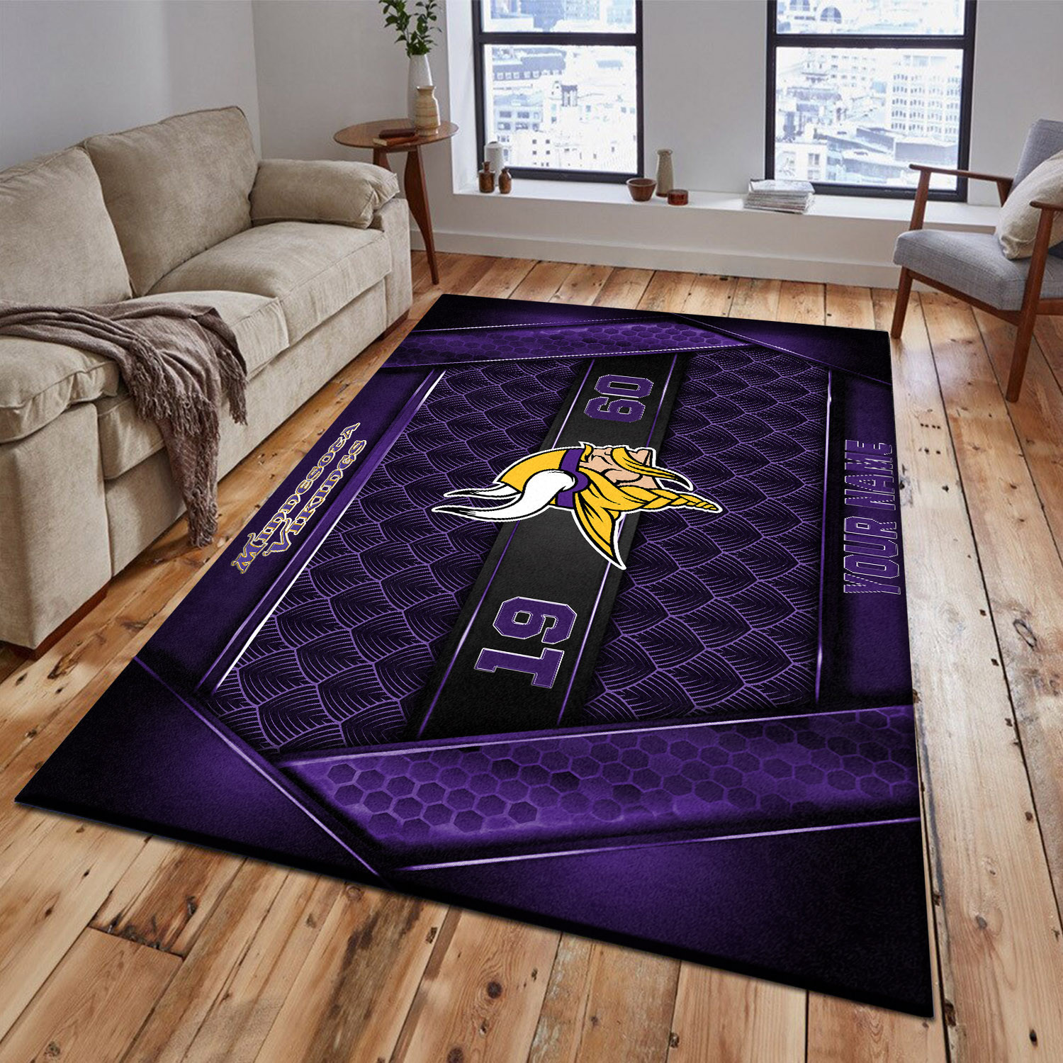Minnesota Vikings Area Rug PBAK37P