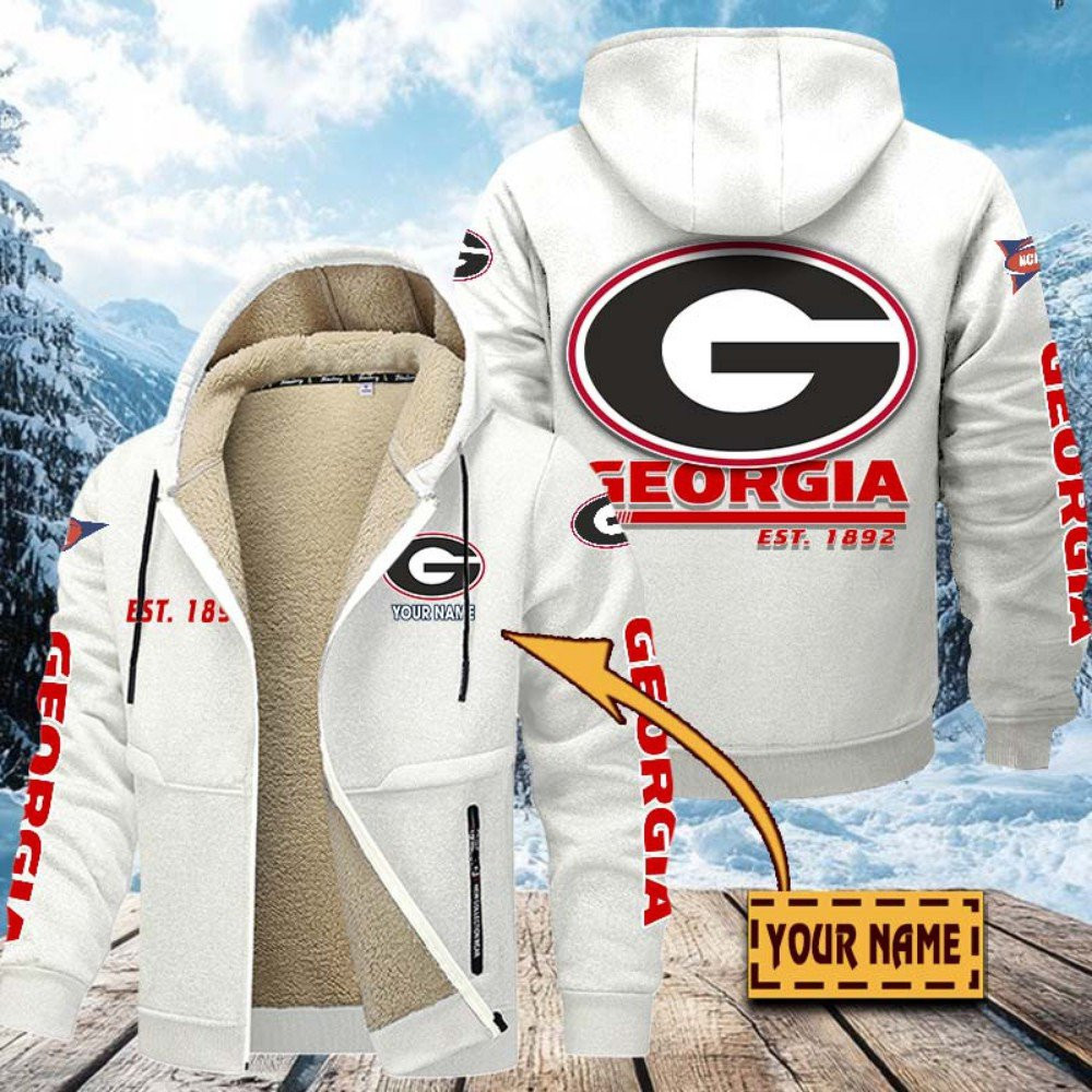 Georgia bulldogs Hoodie Zip Velvet Coat OHTI89