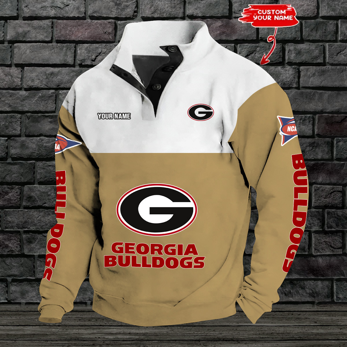 Georgia Bulldogs football Double Breasted Stand Collar Hoodies PBL0424