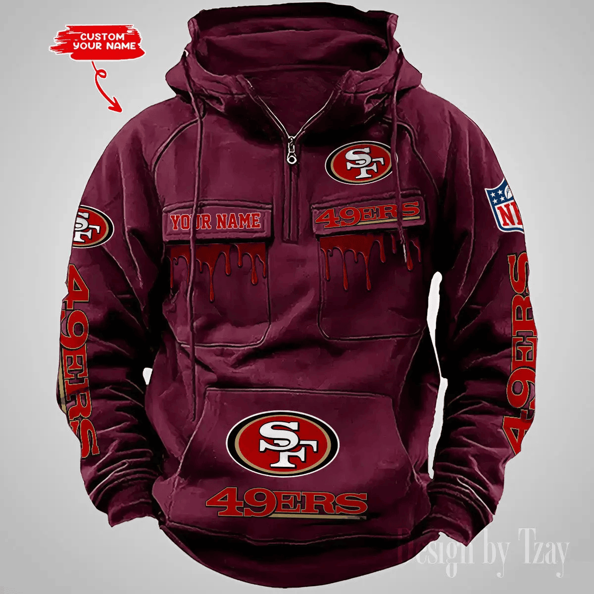 SPTAZVMHD503-San Francisco 49ers Vintage Men Hoodie DV22