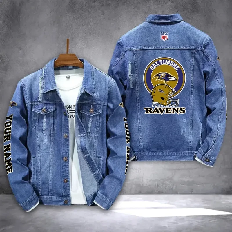 Baltimore Ravens Personalized New Denim Jacket S9DJ11C