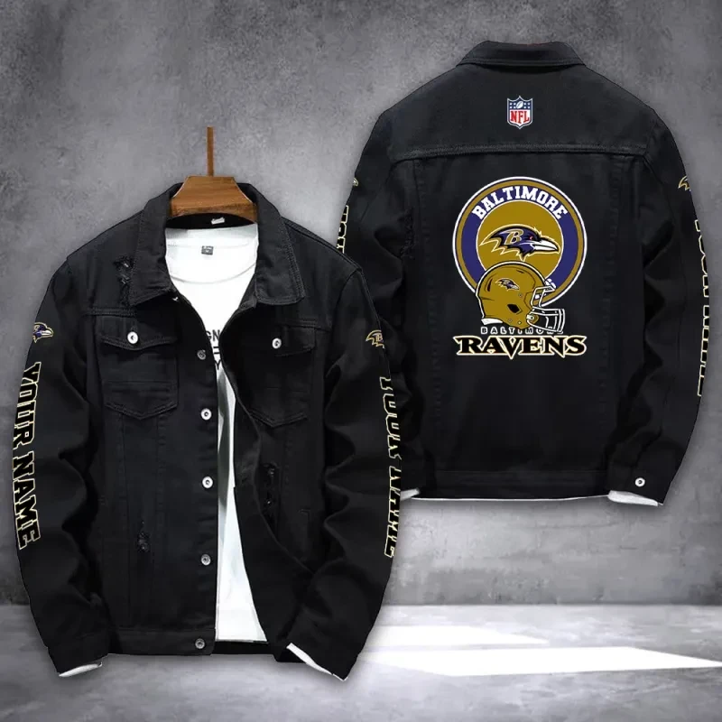 Baltimore Ravens Personalized New Denim Jacket PBLXFJ8