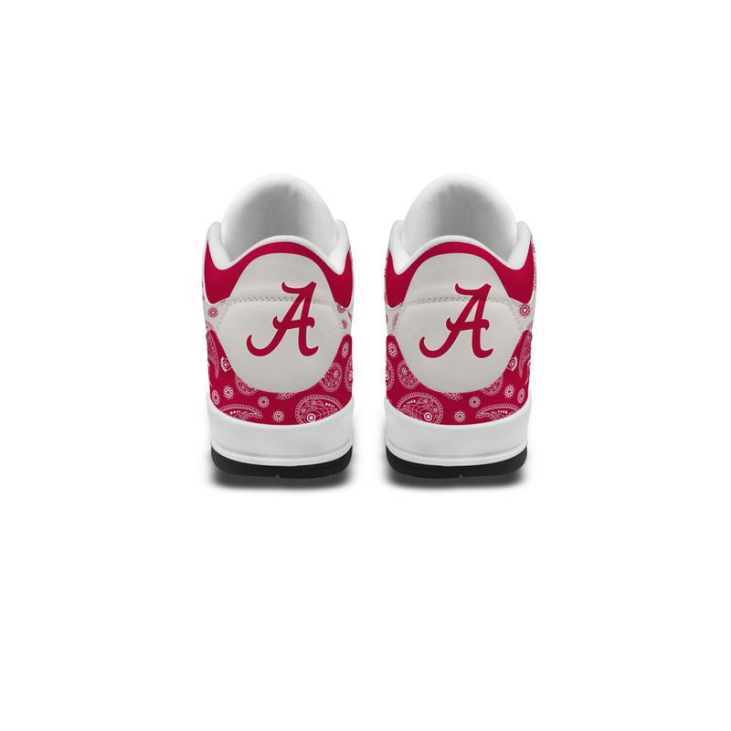 Alabama Crimson Tide Basic White Genuine Leather JD03 Shoes Men and Women PB4QM5C