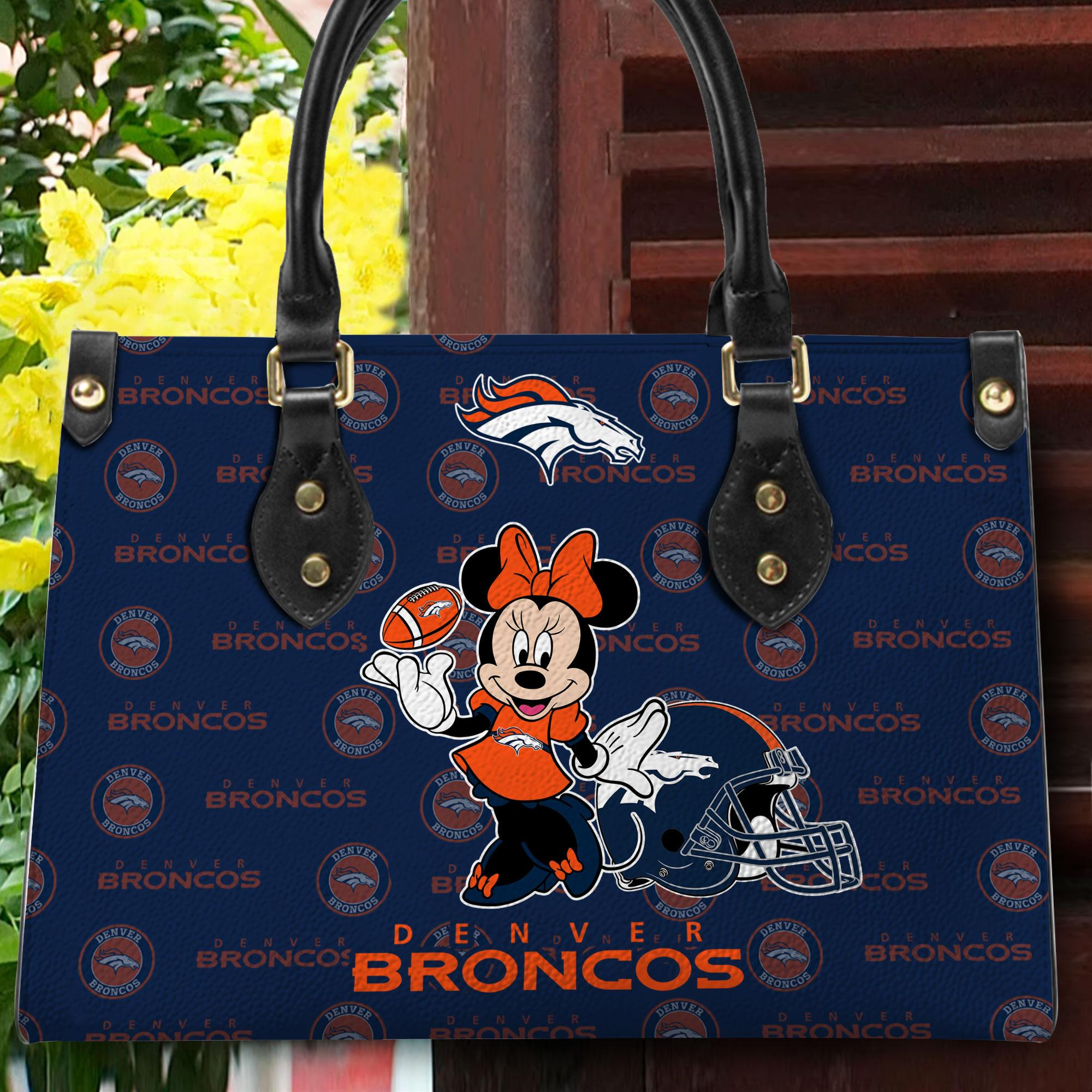 Denver Broncos Personalized Leather Hand Bag PBELS4V