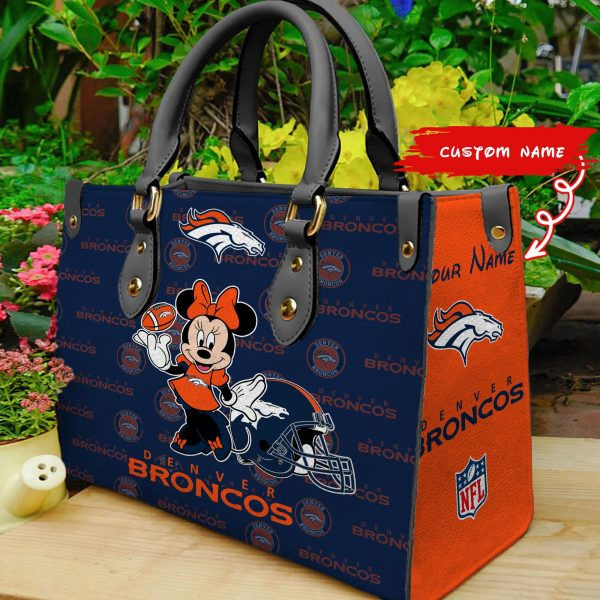 Denver Broncos Personalized Leather Hand Bag PBELS4V