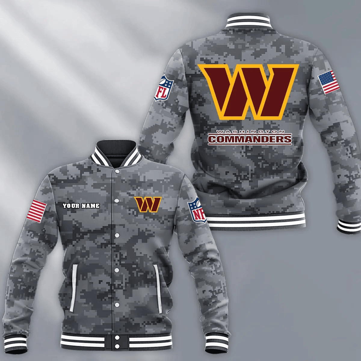 NFL Washington Commanders Button Baseball Jacket PB67IDP