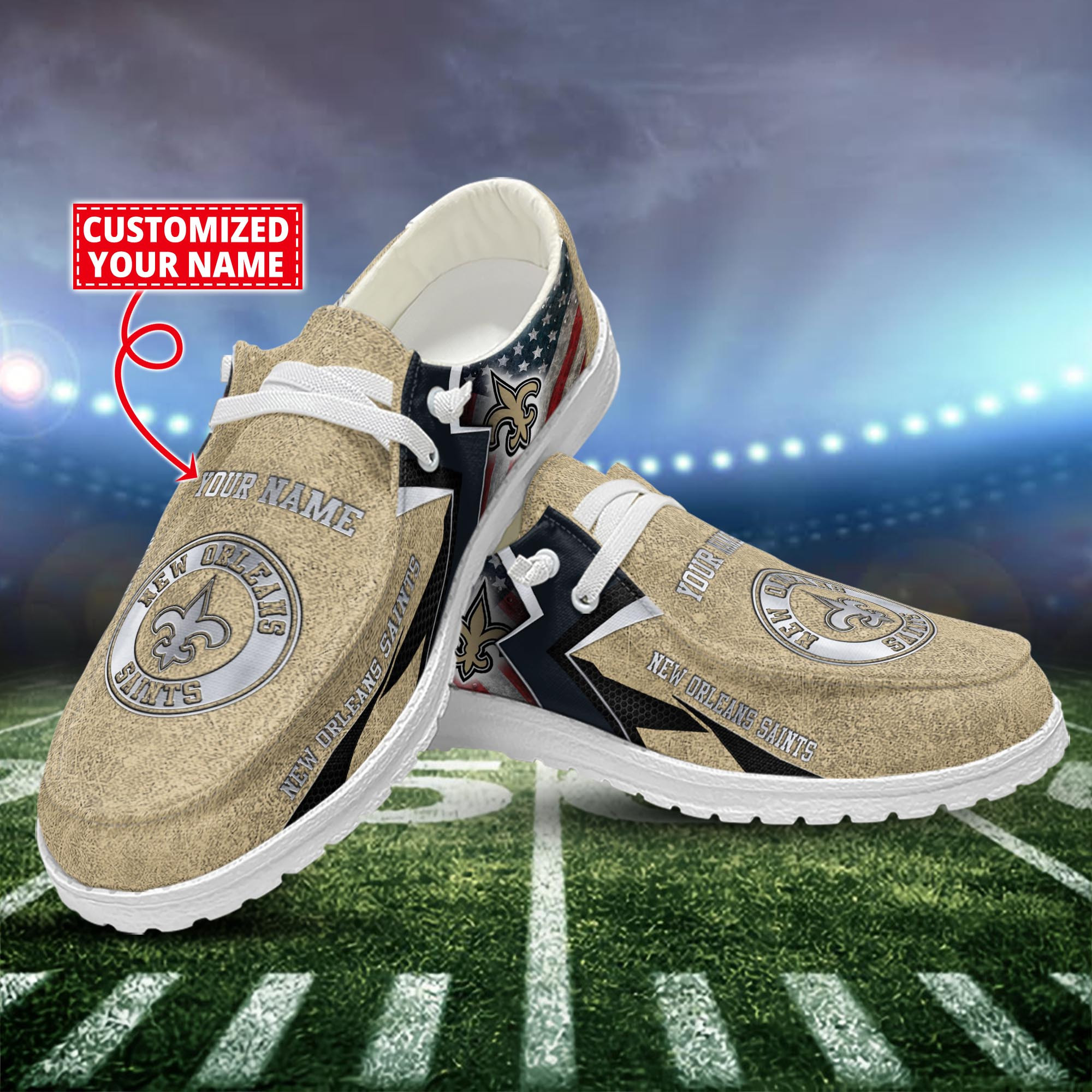 New Orleans Saints Moccasin Slippers - Hey Dude Shoes Style AZCHDUDE172