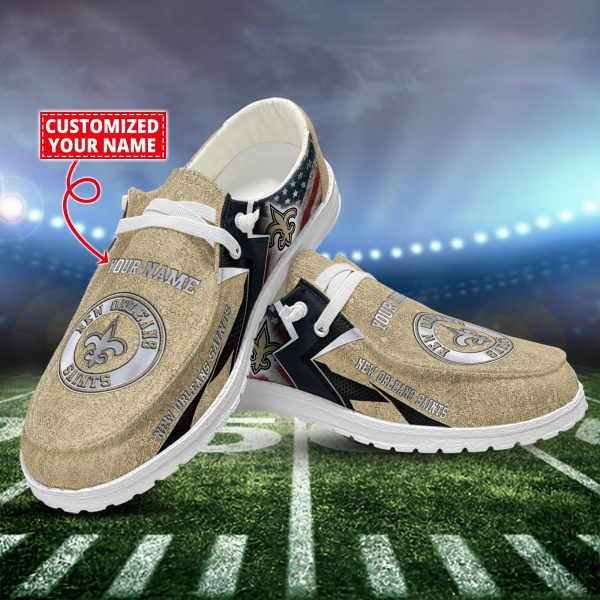 New Orleans Saints Moccasin Slippers - Hey Dude Shoes Style PBU5VZR