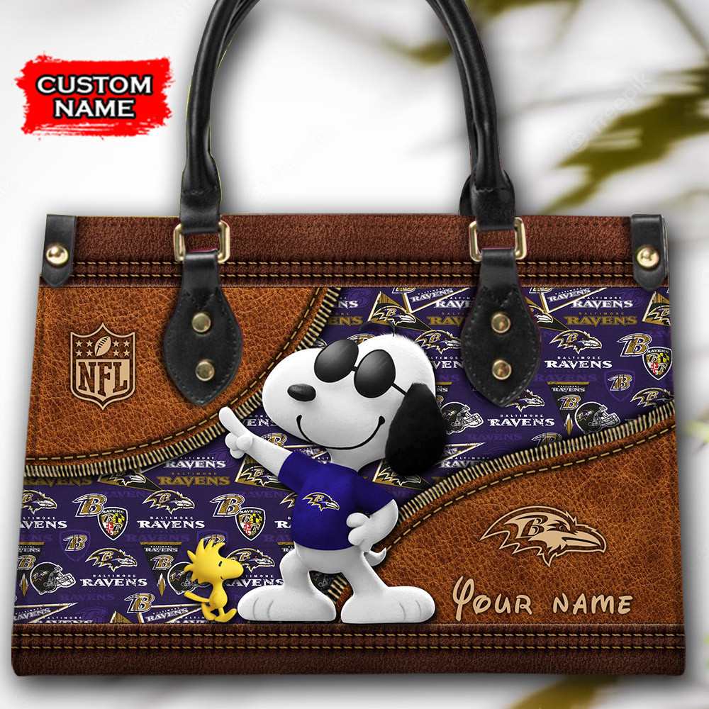Baltimore Ravens Personalized Leather Hand Bag PBM74ZS