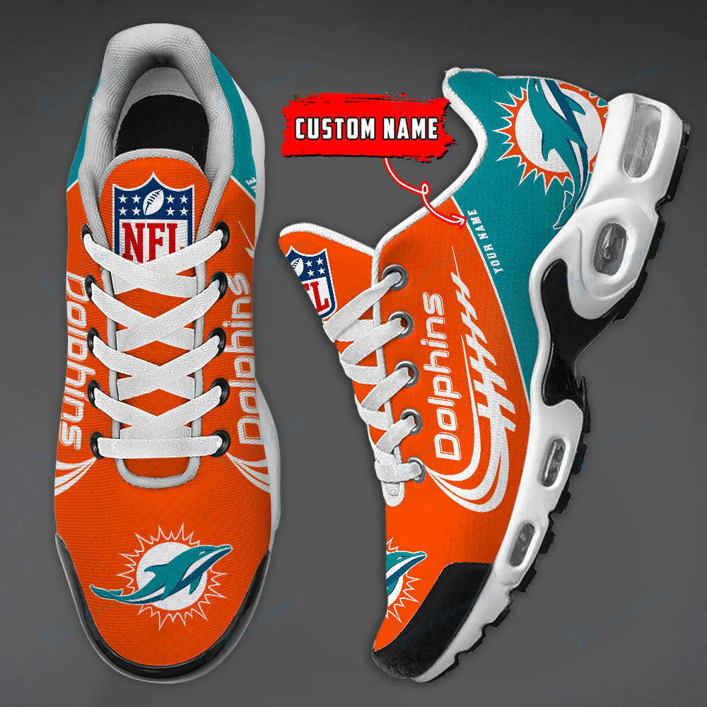 Miami Dolphins Personalized Plus T-N Youth Sneakers PBKCPZ4