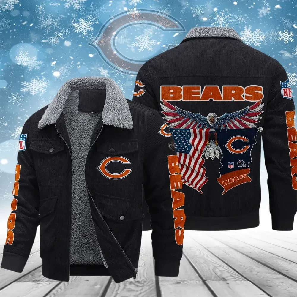 Chicago Bears VITCJ078 Men’s Thickened Corduroy Jacket