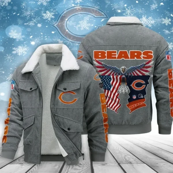 Chicago Bears Men’s Thickened Corduroy Jacket PBPHD8R