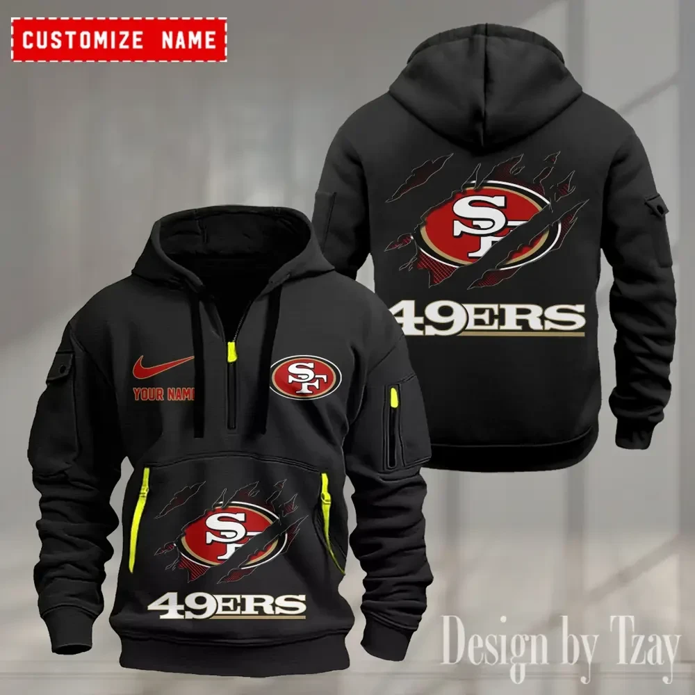 San Francisco 49ers Heavy Fleece Pullover Hoodie AZHEAVYHD513