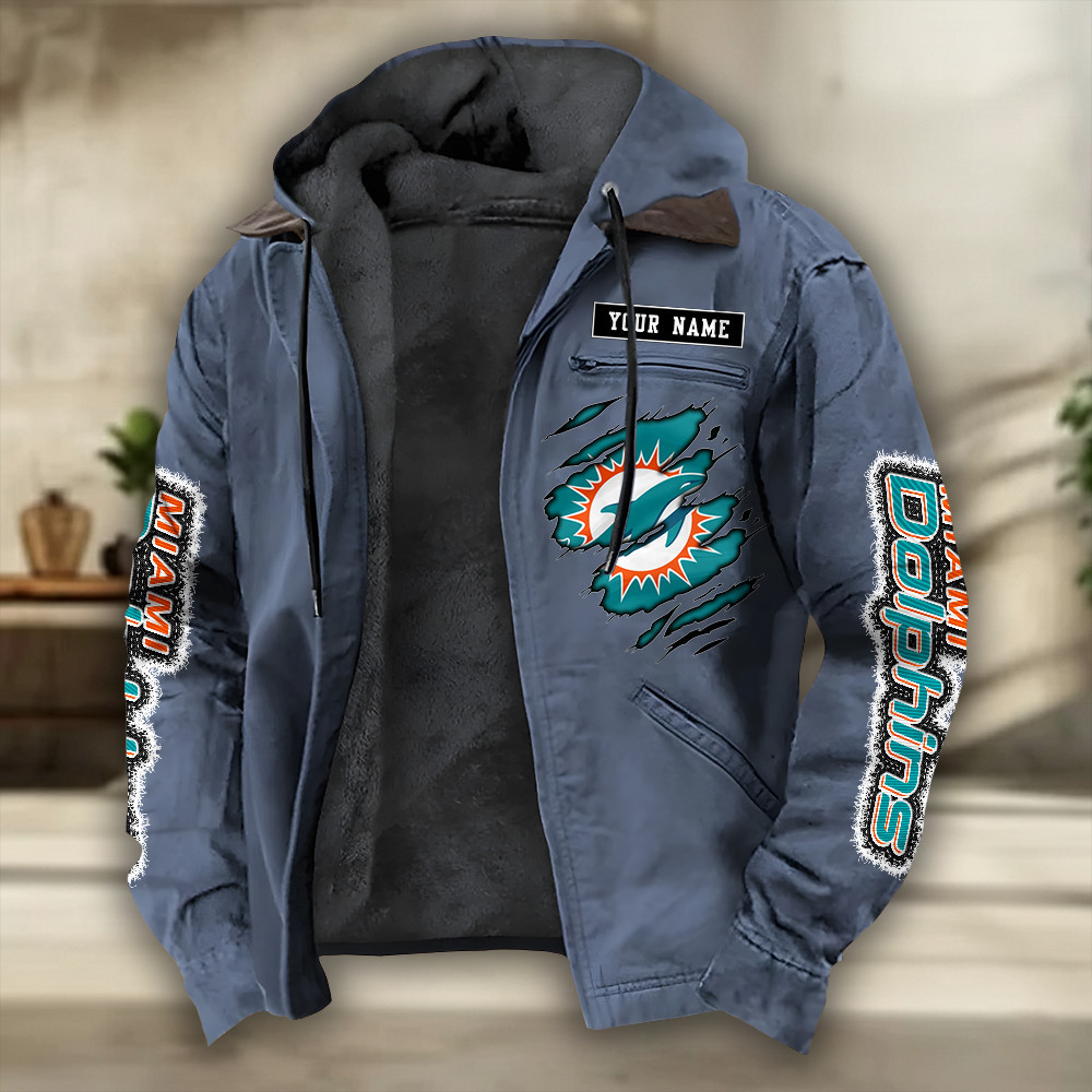 Miami Dolphins Heavyweight Hooded Jacket SPTPJH277