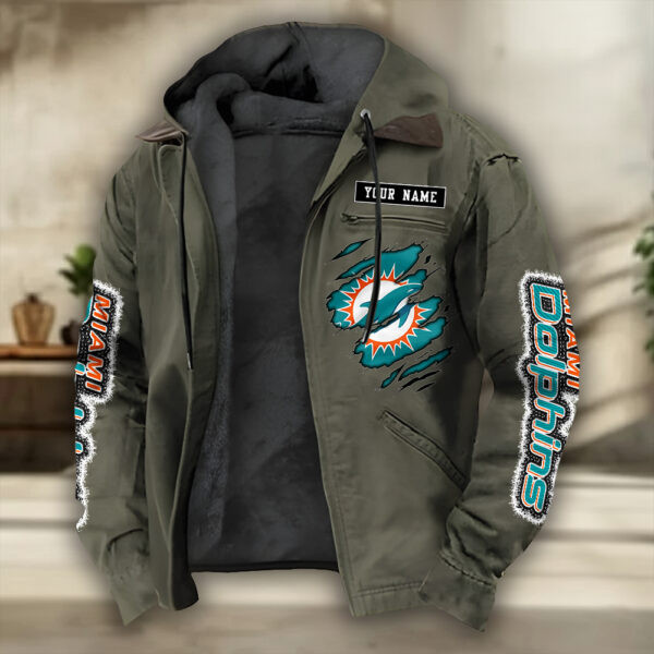 Miami Dolphins Heavyweight Hooded Jacket PBK5RLB