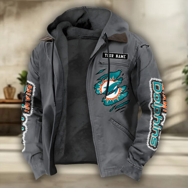Miami Dolphins Heavyweight Hooded Jacket PBK5RLB