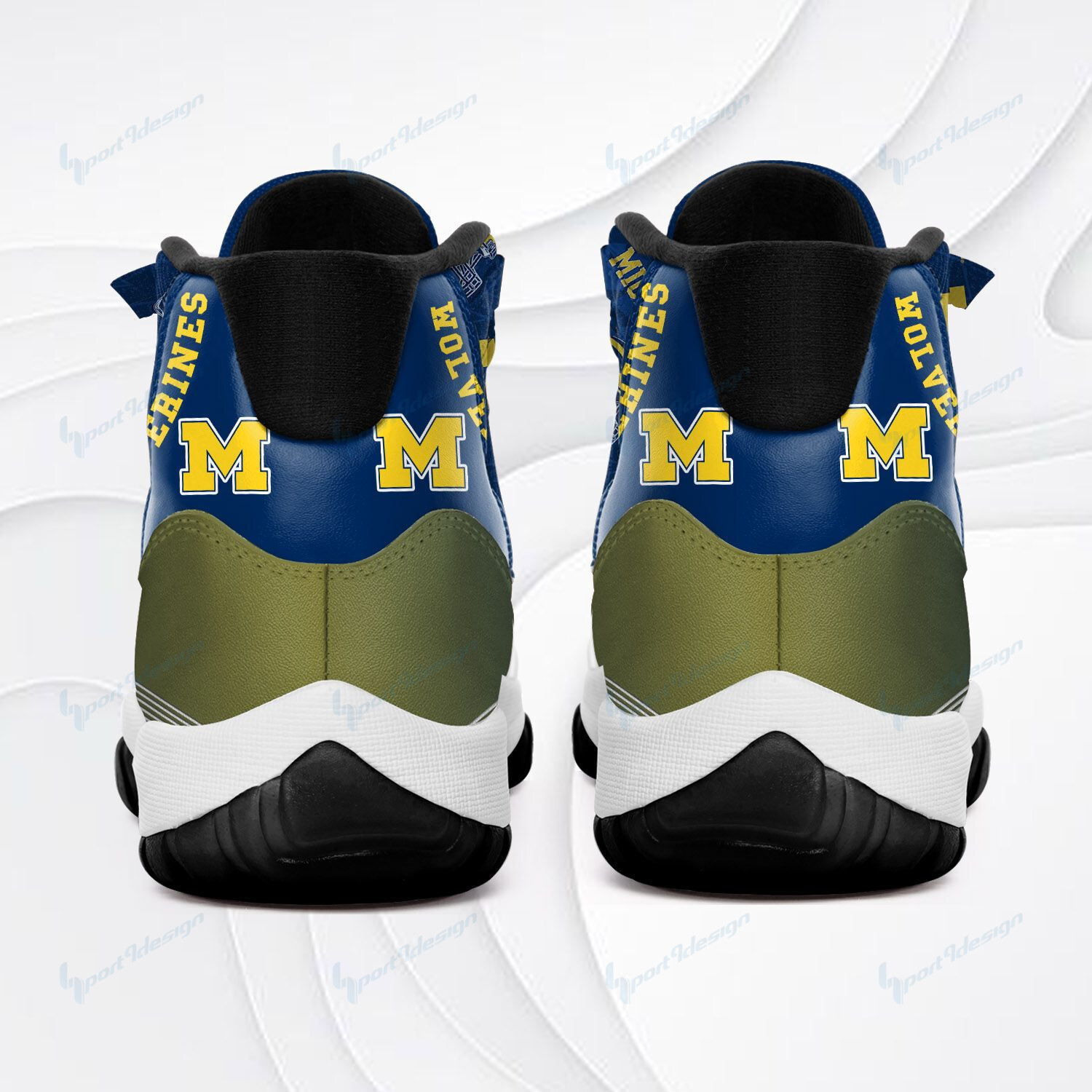 NCAAF Michigan Wolverines (Your Name) Air Jordan 11 Shoes PBME9WE