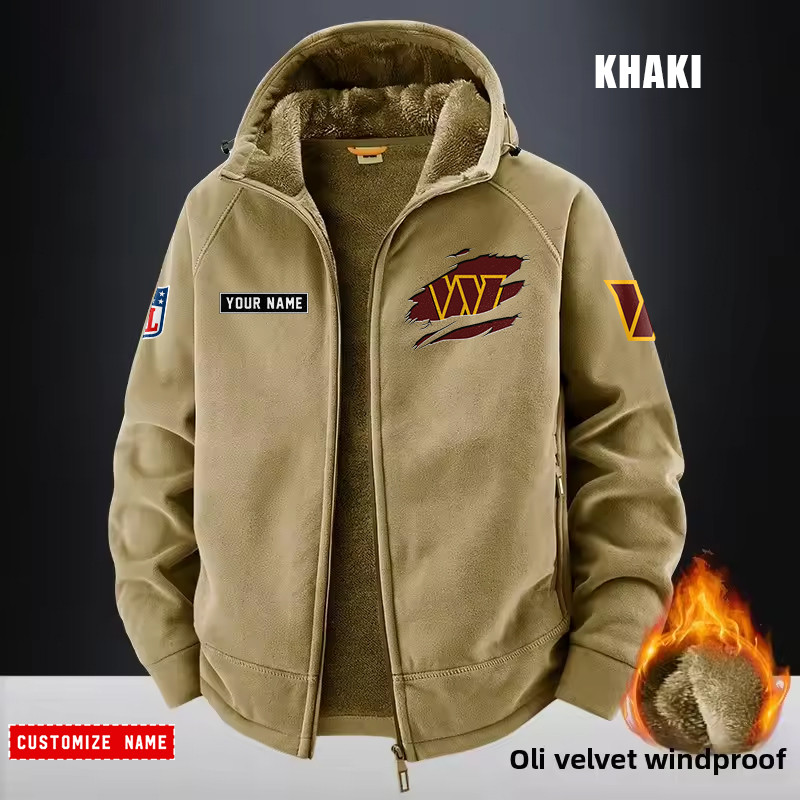Washington Commanders Fleece Fashion Hooded Jacket Outdoor PBACZZ3