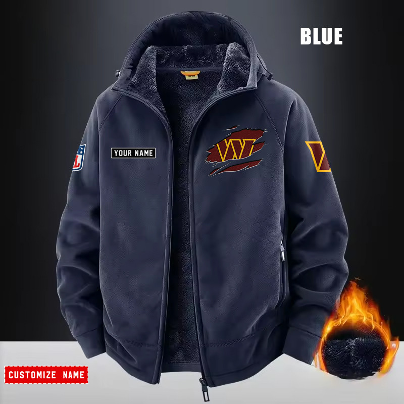Washington Commanders Fleece Fashion Hooded Jacket Outdoor PBACZZ3