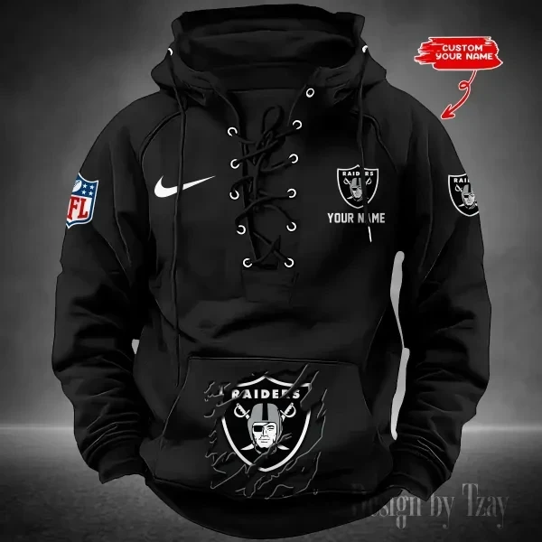 Las Vegas Raiders Men's Hooded Lace-up Hoodie PBGNN2M