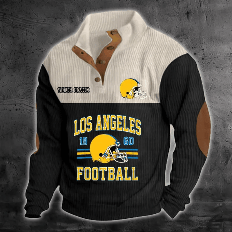 Los Angeles Chargers Color Block Stand Collar Sweatshirt PBPD1QO