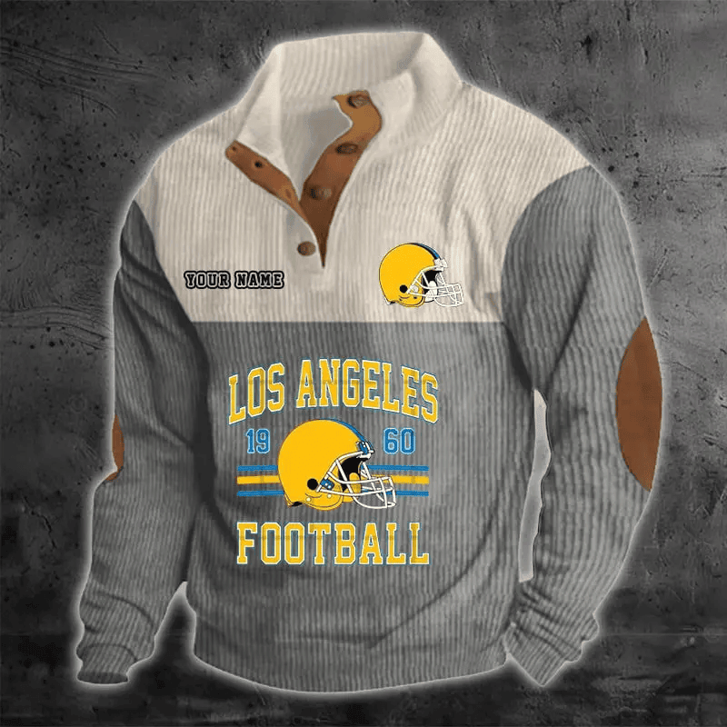 Los Angeles Chargers Color Block Stand Collar Sweatshirt PBPD1QO