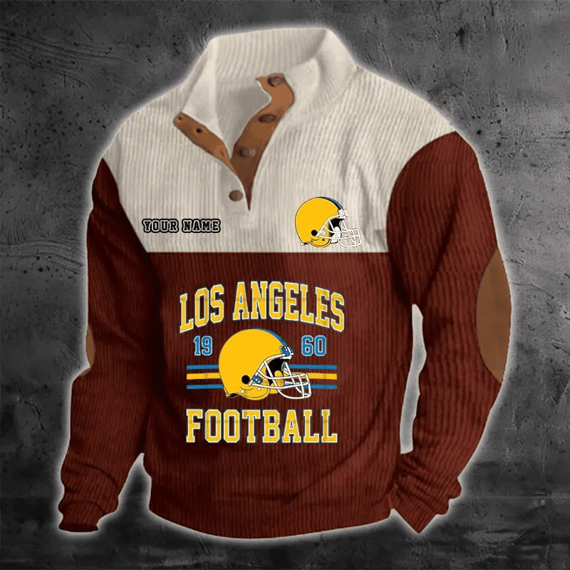 Los Angeles Chargers Color Block Stand Collar Sweatshirt PBPD1QO