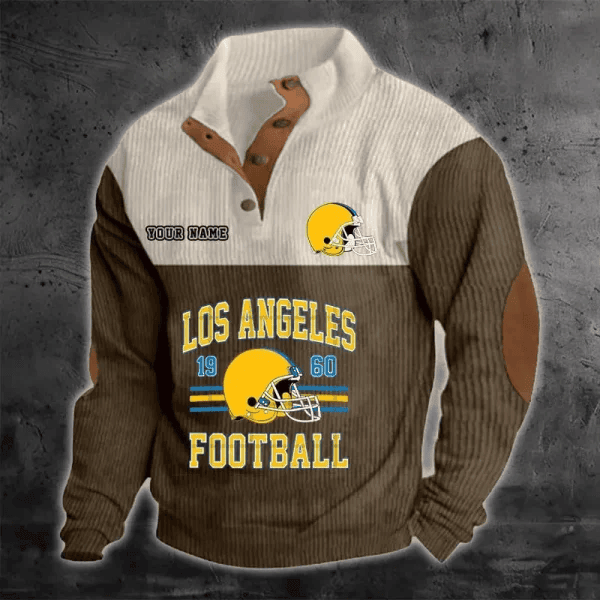 Los Angeles Chargers Color Block Stand Collar Sweatshirt PBPD1QO
