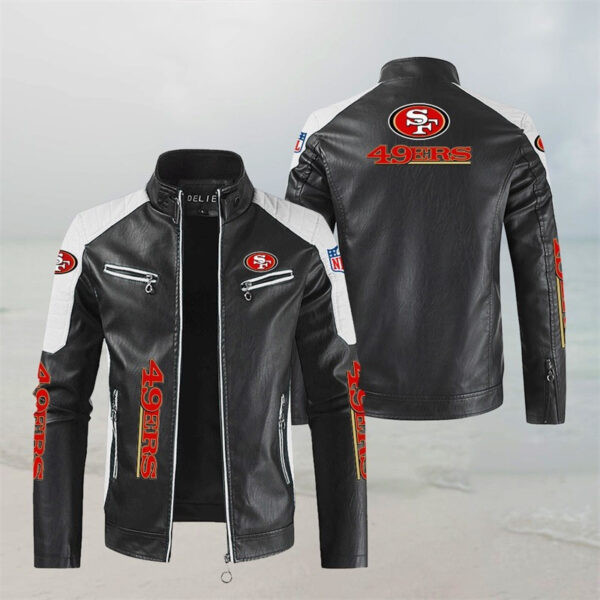 San Francisco 49ers Stand Collar Leather Jacket PBXDZ7A