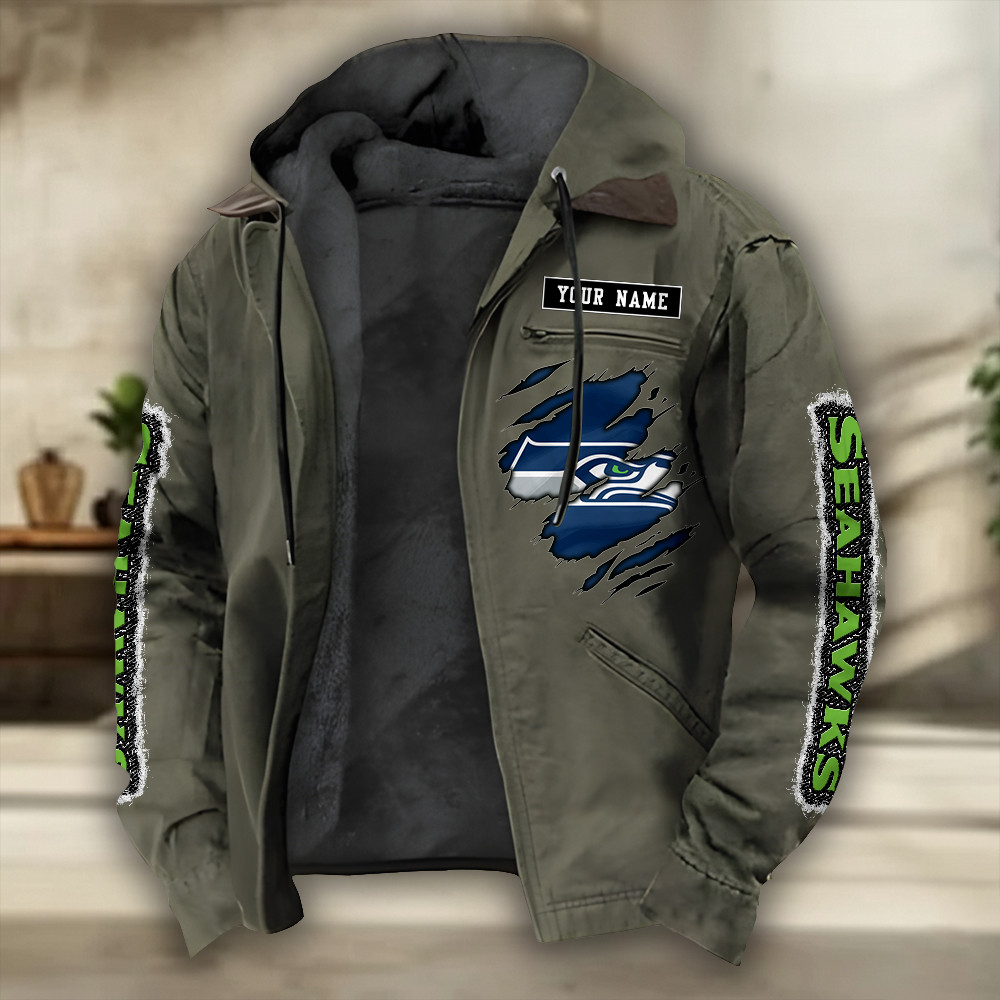 Seattle Seahawks Heavyweight Hooded Jacket PB1Q9GU