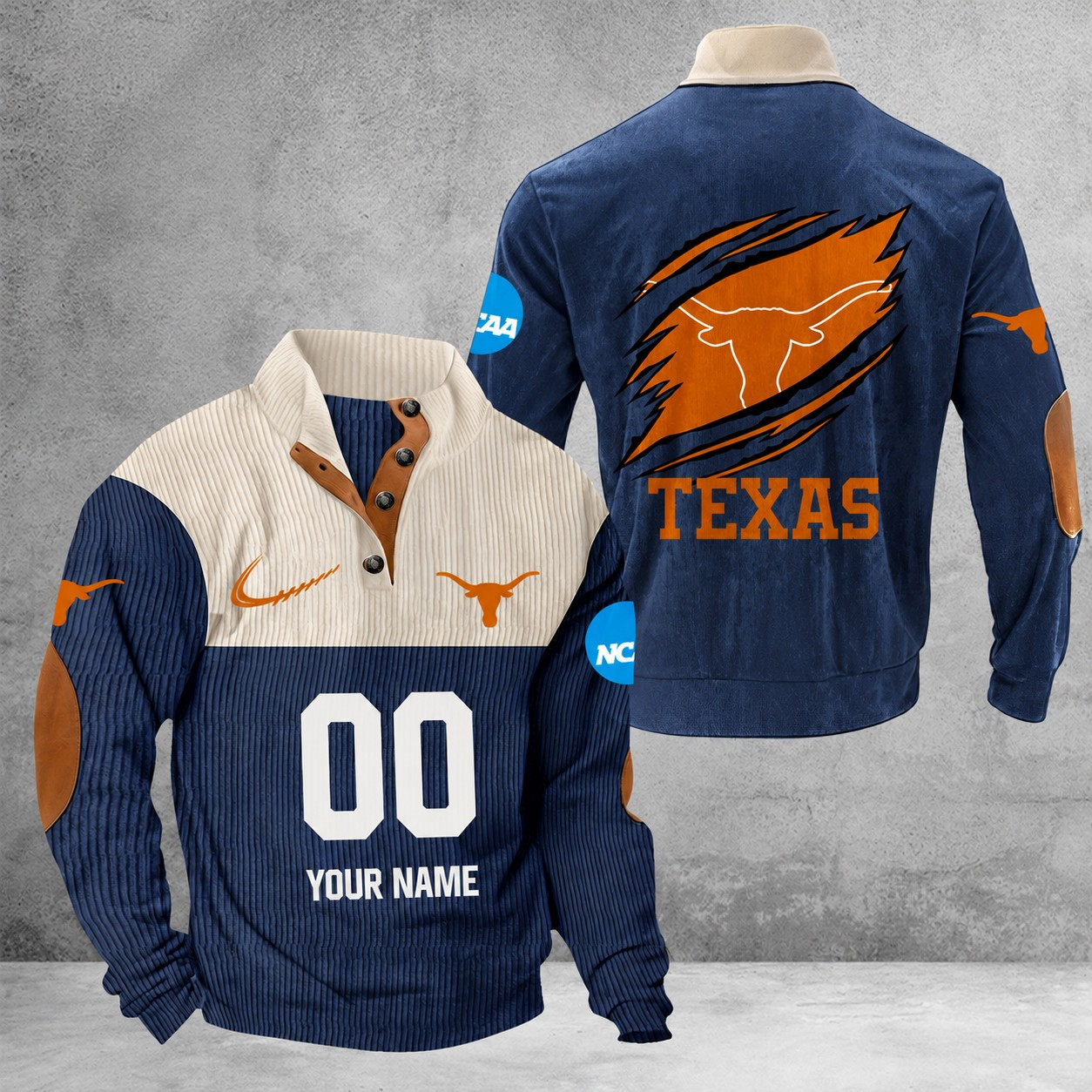 Texas Longhorns football Double Breasted Stand Collar Hoodies LUXY23