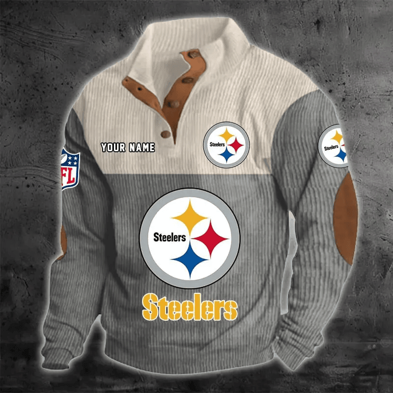 Pittsburgh Steelers Color Block Stand Collar Sweatshirt PB22966