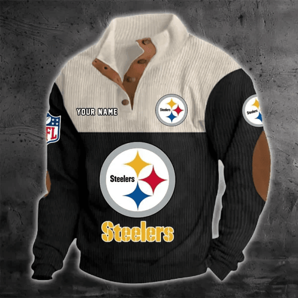 Pittsburgh Steelers Color Block Stand Collar Sweatshirt PB22966