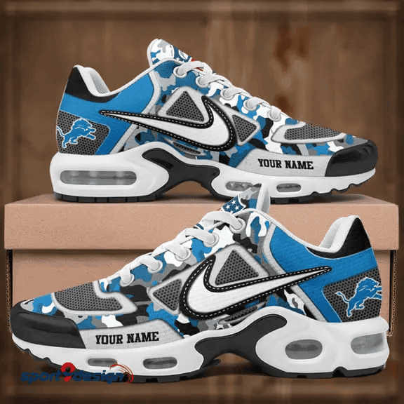 Detroit Lions Custom Camo Print Athletic T-N Sneakers SPTTNSHOES109