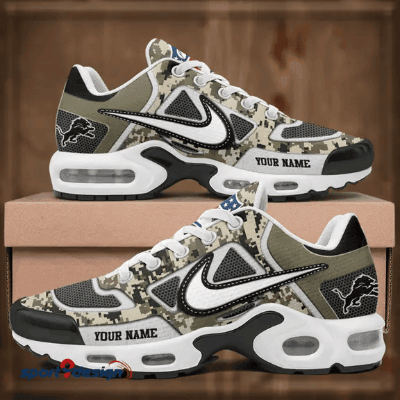 Detroit Lions Custom Camo Print Athletic T-N Sneakers PB7QRAE