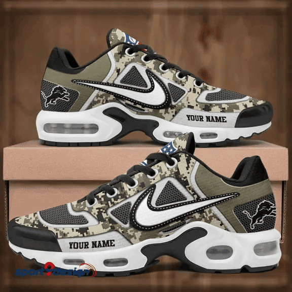 Detroit Lions Custom Camo Print Athletic T-N Sneakers PB7QRAE