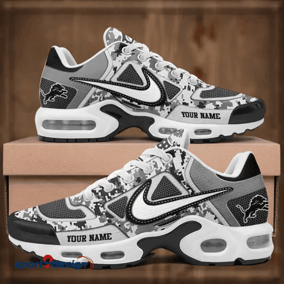 Detroit Lions Custom Camo Print Athletic T-N Sneakers PB7QRAE