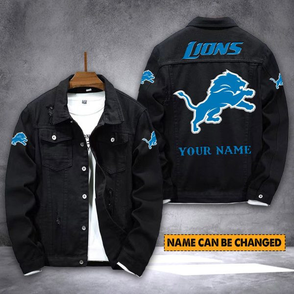 Detroit Lions Personalized New Denim Jacket PB1NF19