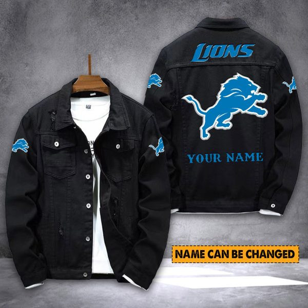Detroit Lions Personalized New Denim Jacket PB1NF19