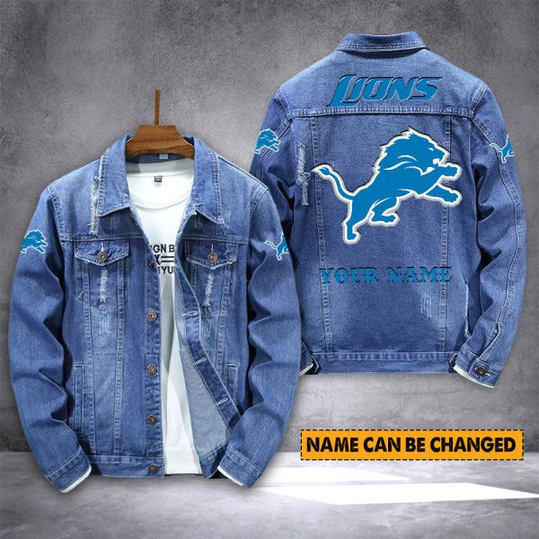 Detroit Lions Personalized New Denim Jacket PB1NF19