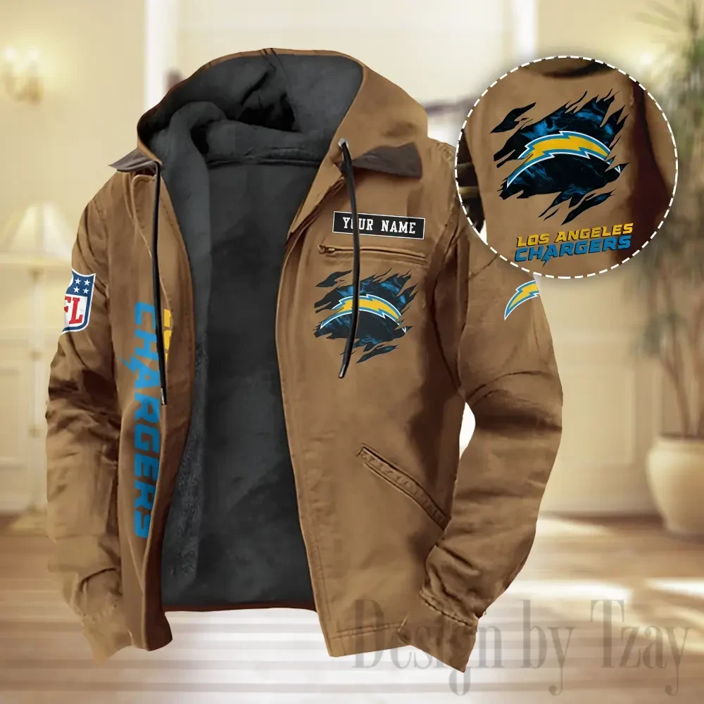 Los Angeles Chargers Men Classic Badge Fleece-Lined Jacket PBV6Y7V