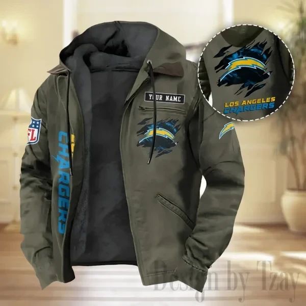 Los Angeles Chargers Men Classic Badge Fleece-Lined Jacket PBV6Y7V