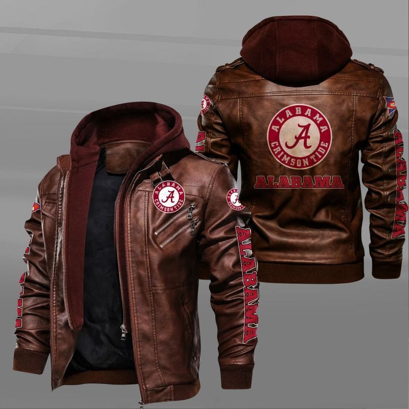 Alabama Crimson Tide Leather Jacket KC83D1
