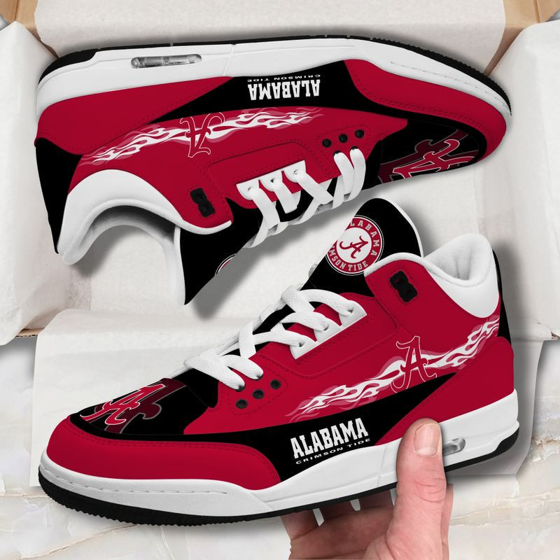 Alabama Crimson Tide Basic White Genuine Leather JD03 Shoes Men and Women AZBTAJ3000055