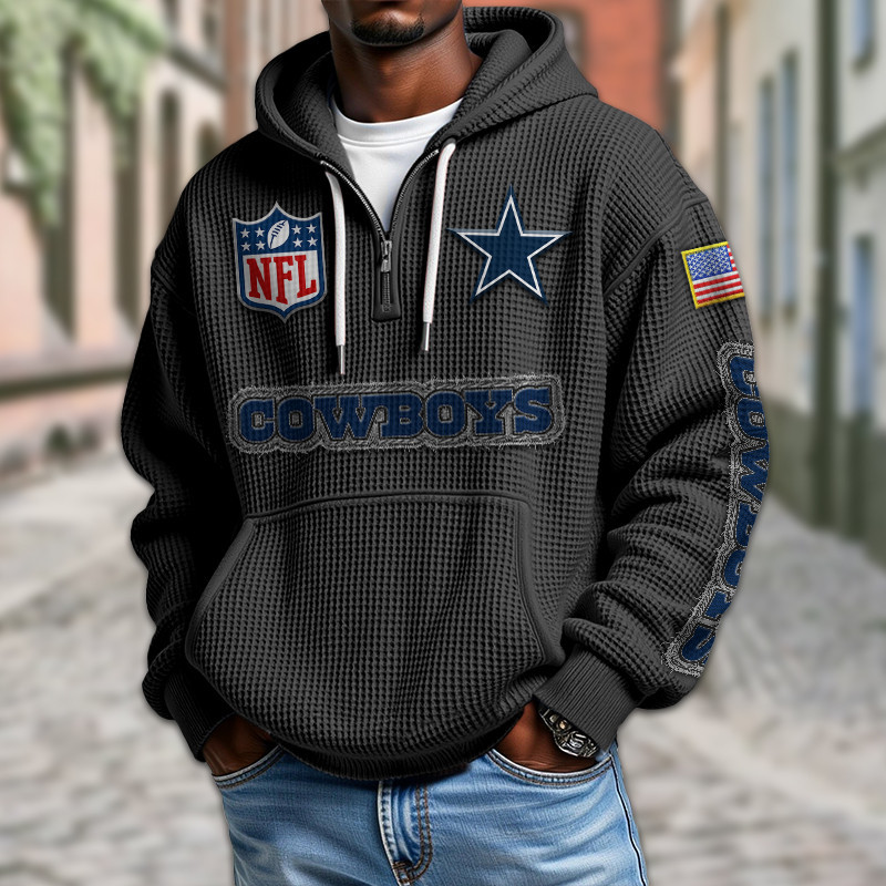 Dallas Cowboys Waffle Half Zip Hoodie PBPX7PY