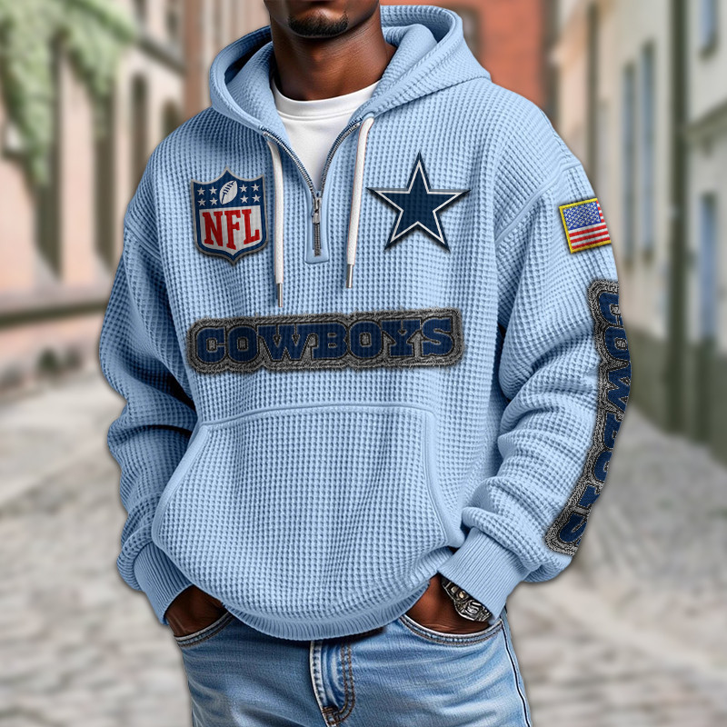 Dallas Cowboys Waffle Half Zip Hoodie PBPX7PY