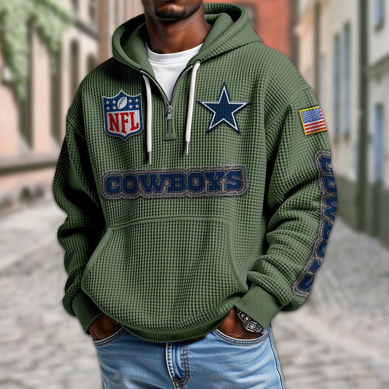 Dallas Cowboys Waffle Half Zip Hoodie PBPX7PY