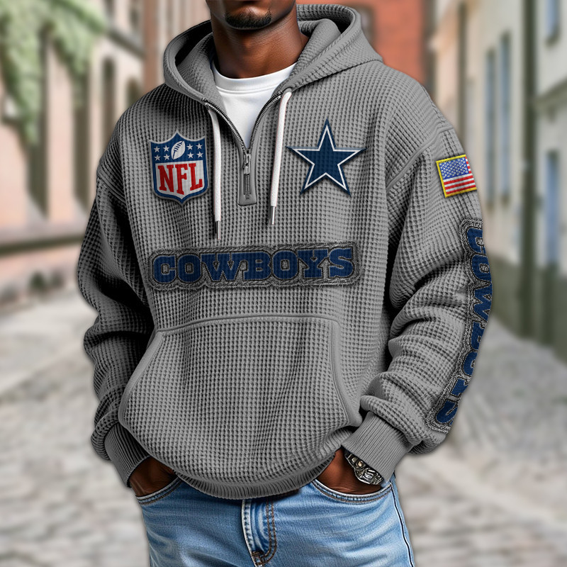 Dallas Cowboys Waffle Half Zip Hoodie PBPX7PY