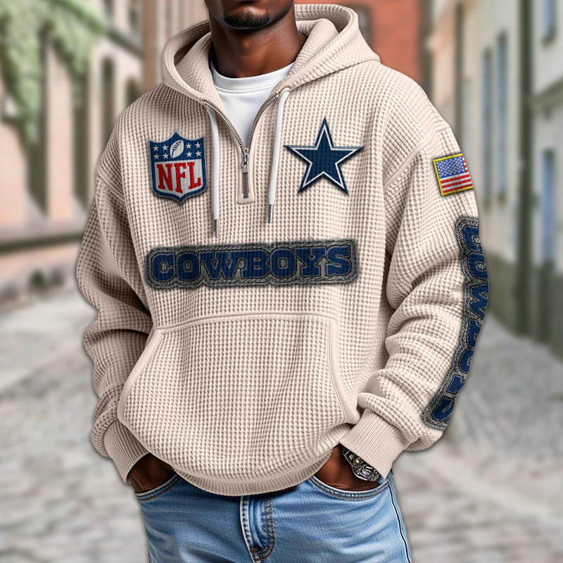 Dallas Cowboys Waffle Half Zip Hoodie PBPX7PY