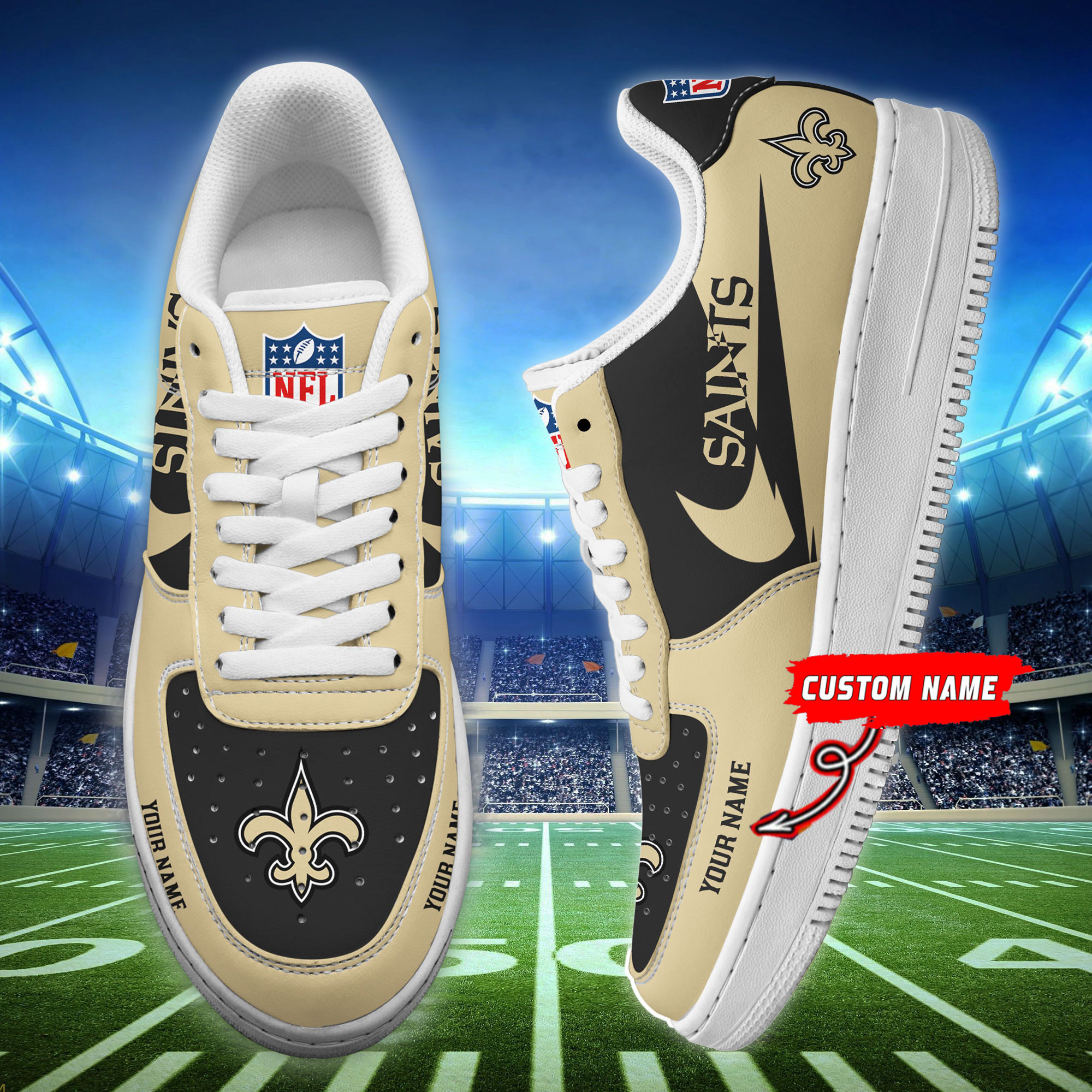 New Orleans Saints Personalized AF1 Shoes BG213A